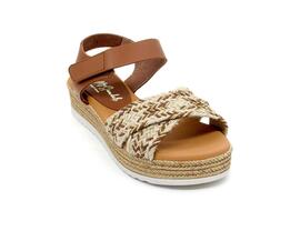 Sandalia Oh My Sandals 5206 cuero beige con cuña