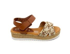 Sandalia Oh My Sandals 5206 cuero beige con cuña