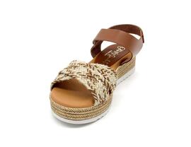 Sandalia Oh My Sandals 5206 cuero beige con cuña