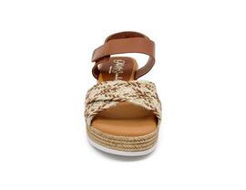 Sandalia Oh My Sandals 5206 cuero beige con cuña