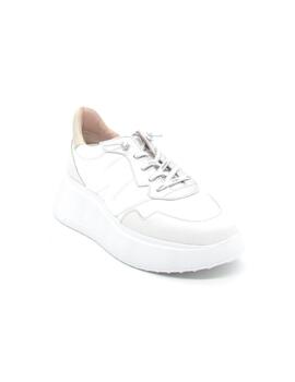 Zapato deportivo Wonders A-3602 blanco plata mujer