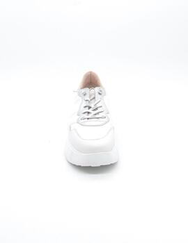 Zapato deportivo Wonders A-3602 blanco plata mujer
