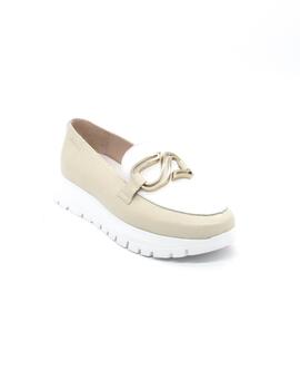 Mocasín Wonders 2462 beige/blanco para mujer