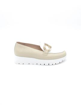 Mocasín Wonders 2462 beige/blanco para mujer