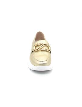 Mocasín Wonders 2462 dorado para mujer