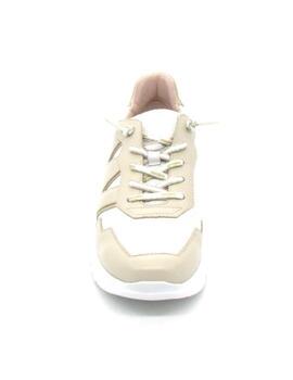 Zapato deportivo Wonders 3741 bco/beige para mujer