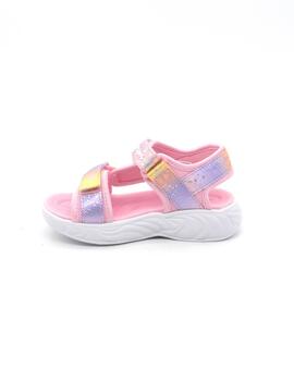 Sandalia Skechers 302682L/LPMT rosa/multicolor