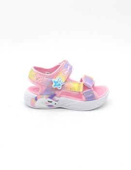 Sandalia Skechers 302682L/LPMT rosa/multicolor