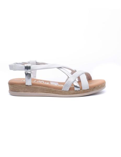 Sandalia blanca sales plana mujer