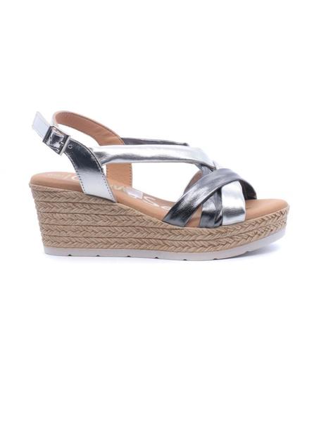 Unirse inteligencia Ejecutar Sandalia Cuña OH MY SANDALS Mujer Plata 4372