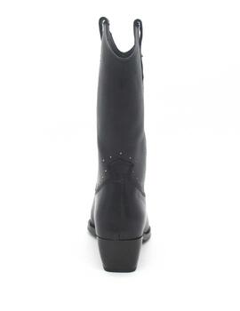 Bota Vexed 7268 negro de piel para mujer
