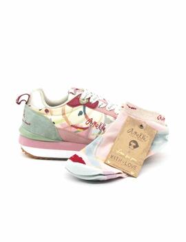 Zapatilla Anekke 40360 multiolor con cordón para mujer
