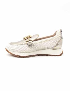 HV253919 HISPANITAS MOCASIN BLANCO/DORADO