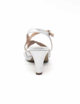 Sandalia La Push 24S1031SL9T de color plata con tacón