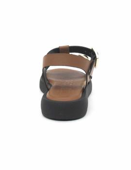 Sandalia Wonders AB-1012 de color cuero opara mujer