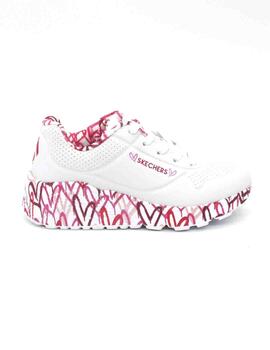 Zapatilla Skechers 314976/WRPK blanco/rojo/rosa para niña