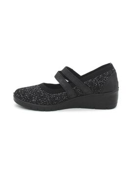 Bailarina Mysoft 25M207 negro con cuña para mujer