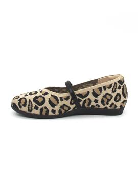 Bailarina Mysoft 25M082 de color leopardo para mujer