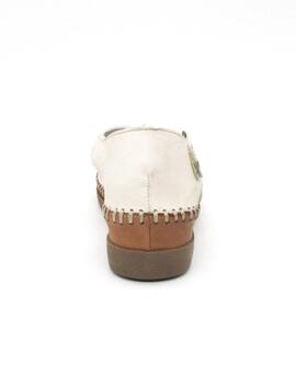 Sandalia 48 HORAS 514110/34 de color crema/cuero para mujer