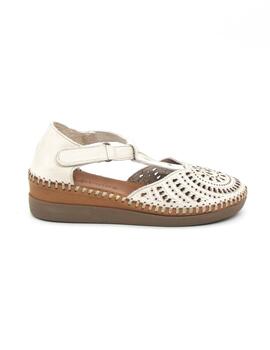 Sandalia 48 HORAS 514110/34 de color crema/cuero para mujer