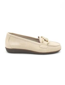 Mocasín 24HRS 26456 de color beige para mujer