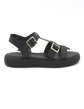 Sandalia Wonders AB-1012 de color negro para mujer