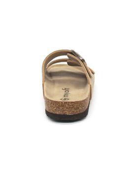 Sandalia Bio Mysoft 25M075 de color arena para mujer