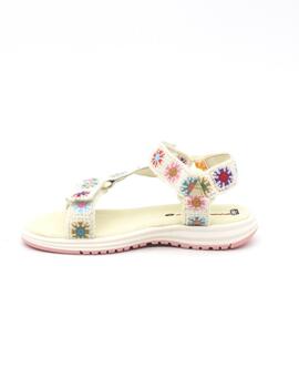 Sandalia Pablosky 981830 crochet beige para niña