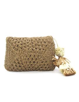 Bolso Mustang DARI de rafia de color nude