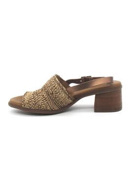 Sandalia Kaola 2731 color cuero/bronce con tacón para mujer