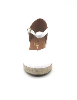 Alpargata Cabrera 48-5 blanco de piel para mujer