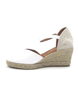 Alpargata Cabrera 48-5 blanco de piel para mujer