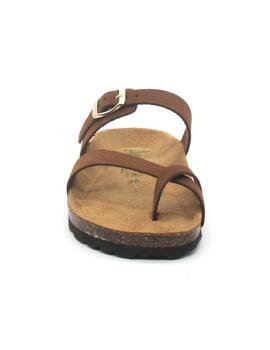 Sandalia Bio Autenti 3572 color marrón con serraje para muje