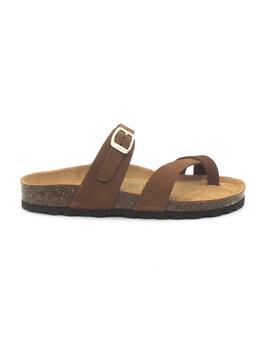 Sandalia Bio Autenti 3572 color marrón con serraje para muje