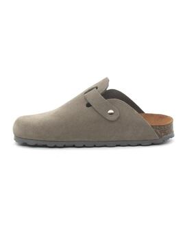 Zueco Bio Autentic  355 de serraje color piedra