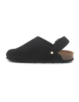 Zueco Bio Autenti 15466 serraje de color negro para mujer