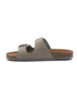 Sandalia Bio Autenti 3195 de color piedra serraje para mujer