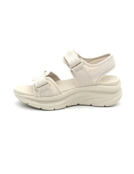 Sandalia Skechers 119823/NAT beige cuña  para mujer
