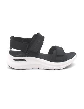 Sandalia Skechers 119465/BLK de color negro cuña para mujer