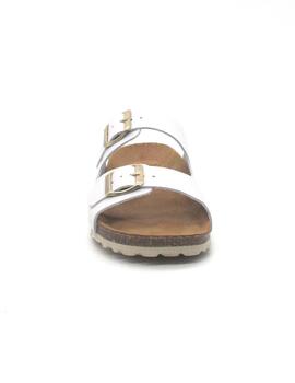 Sandalia Bio Autenti 11096 de color blanco para mujer