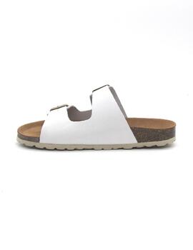Sandalia Bio Autenti 11096 de color blanco para mujer