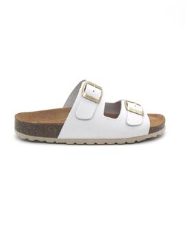 Sandalia Bio Autenti 11096 de color blanco para mujer