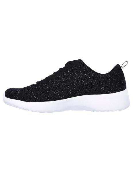 Lada Vacilar Café Deportivo Skechers Mujer 12149 Negro Brillos Plata