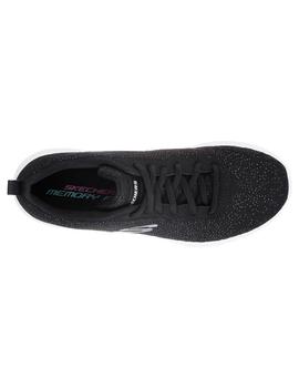 Deportivo Skechers Mujer 12149 Negro Brillos Plata