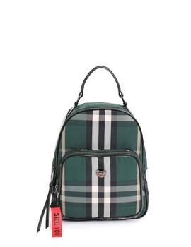 Mochila Martina K. 6747 verde cuadros para mujer