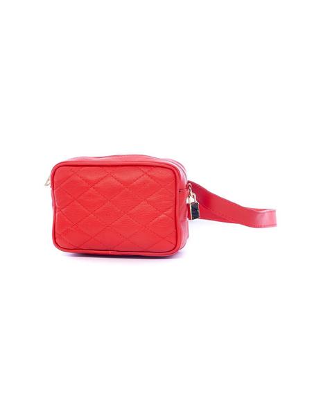 Riñonera roja sale mujer