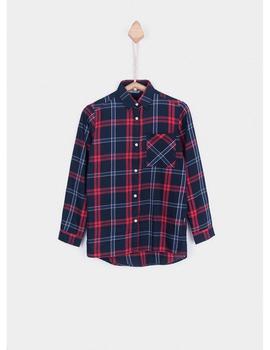 Camisa TIFFOSI Niña Marino Cuadros Rojo ADELINE