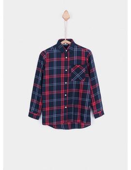 Camisa TIFFOSI Niña Marino Cuadros Rojo ADELINE