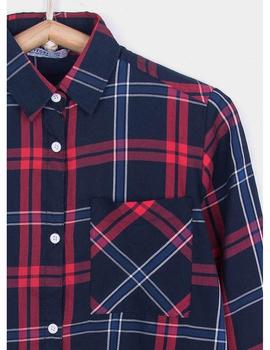 Camisa TIFFOSI Niña Marino Cuadros Rojo ADELINE