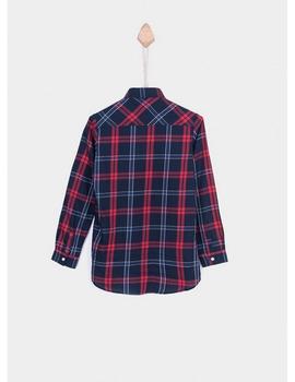 Camisa TIFFOSI Niña Marino Cuadros Rojo ADELINE